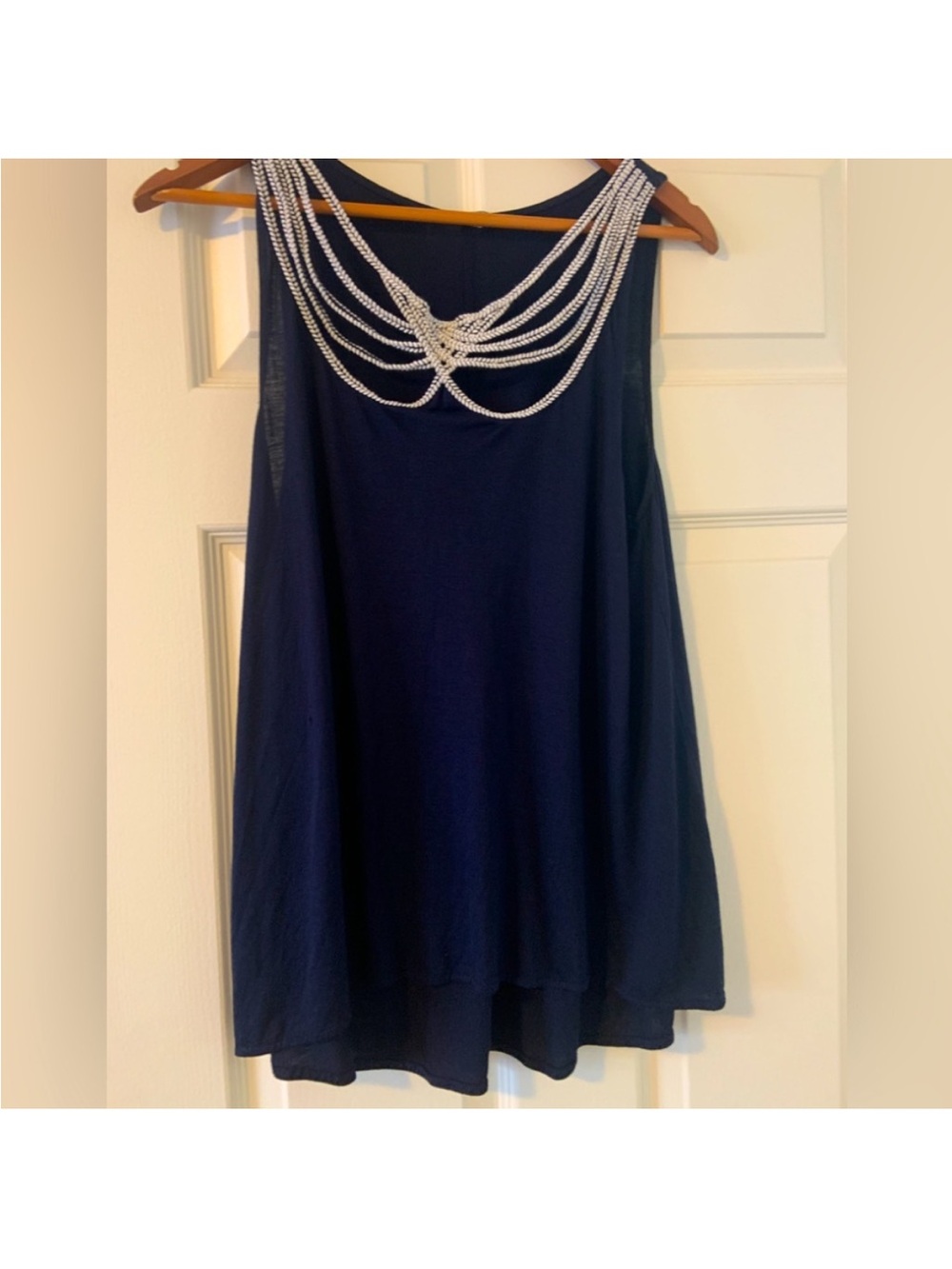 Cute Anthropologie rope Beaded Sleeveless Women's Top